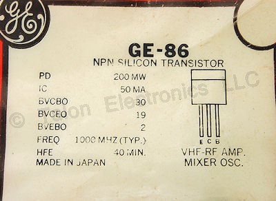  GE-86 NPN Silicon RF Signal Transistor