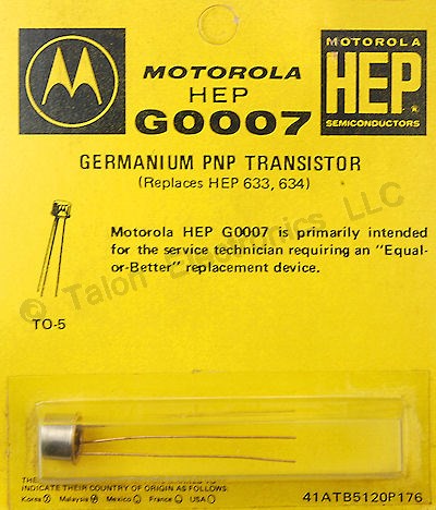 HEP-G0007 PNP Germanium Audio Transistor