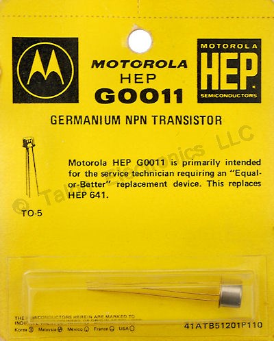 HEP-G0011 PNP Germanium RF Transistor