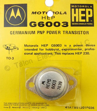 HEP-G6003 PNP High Current Germanium Power Transistor