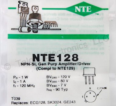   NTE128  NPN Silicon Transistor