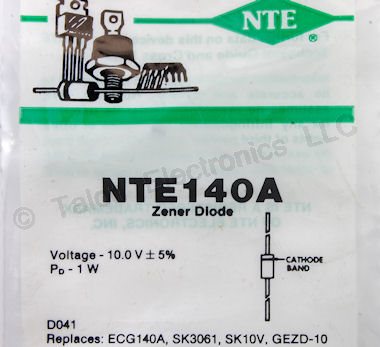   NTE140A 10V 1 Watt Zener Diode