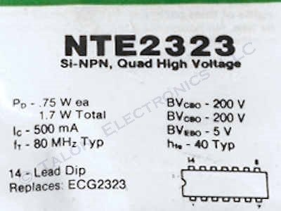 NTE2323 Quad Silicon NPN Transistor Array - High Voltage