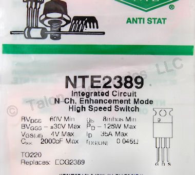 NTE2389 N–Channel Enhancement Mode MOSFET  60V 35A