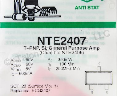 NTE2407 Surface Mount Silicon PNP Transistor