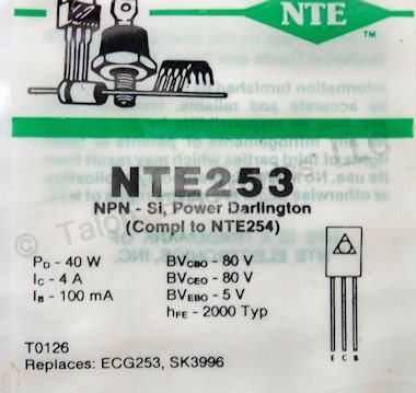   NTE253  NPN Silicon Darlington Transistor