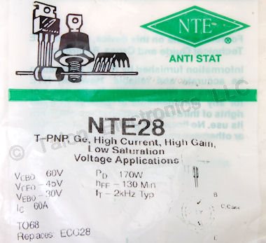    NTE28 PNP Germanium High Current Power Transistor