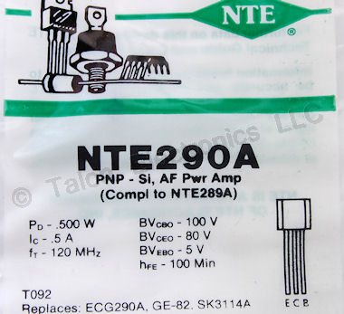   NTE290A  PNP Silicon Transistor