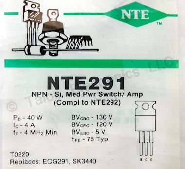   NTE291  NPN Silicon Power Transistor