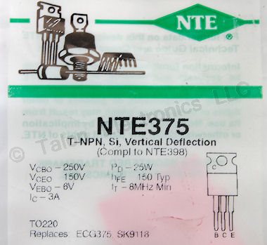   NTE375 NPN Power Transistor