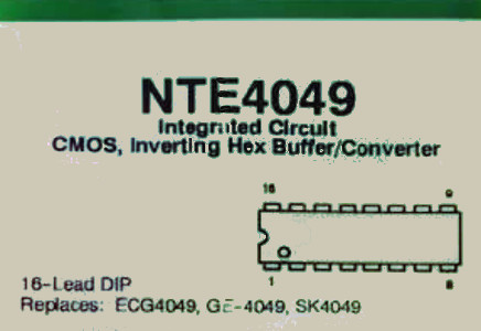   4049 - NTE4049 Hex Buffer/Converter