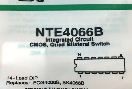   4066 -NTE4066B Quad Analog Switch/Quad Multiplexer IC