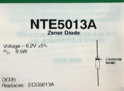 NTE5013A 6.2V 500mW Zener Diode