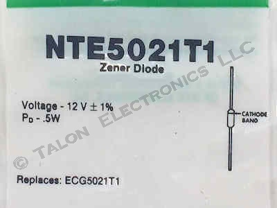 NTE5021T1 12V 500mW Axial Zener Diode - 1% Voltage Tolerance
