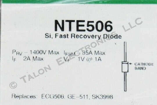    NTE506 Silicon Fast Recovery Diode  2A 1400V