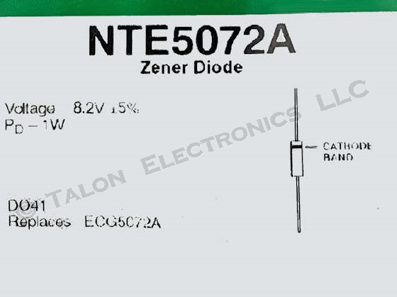 NTE5072A 8.2V  1 Watt Zener Diode