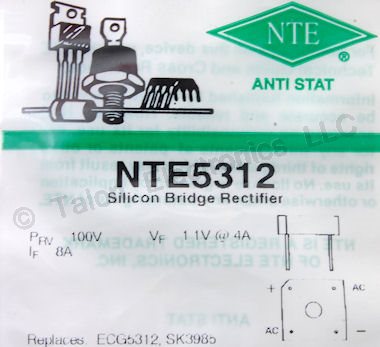  NTE5312  Bridge Rectifier Diode 100V 8A