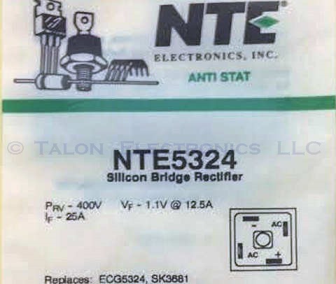  NTE5324 Bridge Rectifier Diode 400V 25A