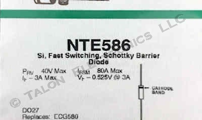    NTE586 40 Volt 3A Schottky Rectifier DO27 case