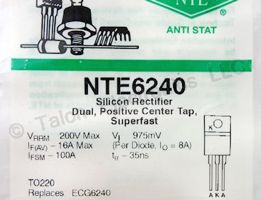  NTE6240 Dual Ultrafast Rectifier Diode