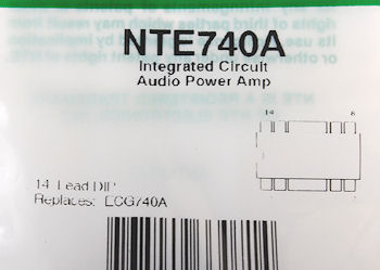   NTE740A  Audio Power Amplifier IC - LM380 Equivalent - LM380N
