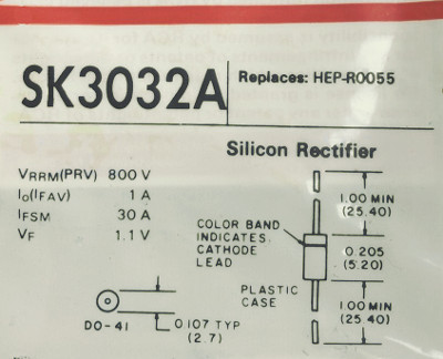   SK3032A Silicon Rectifier 800V 1A