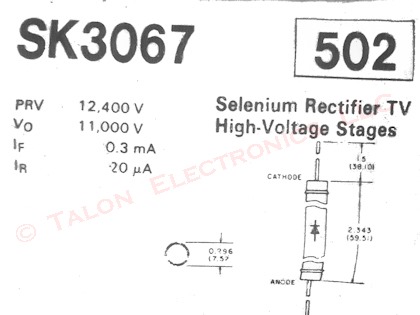  SK3067 Selenium High Voltage Rectifier 12KV