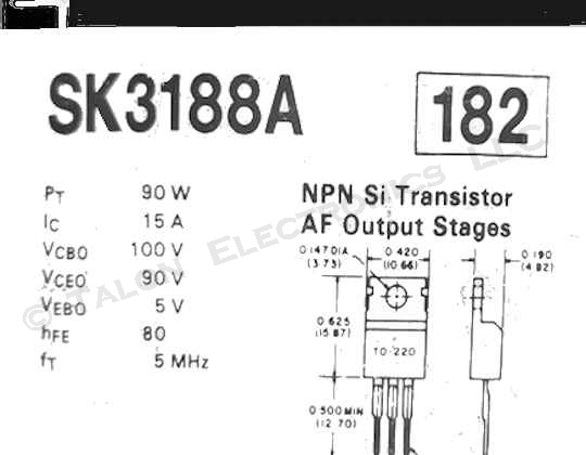   SK3188A NPN High Power Transistor TO220