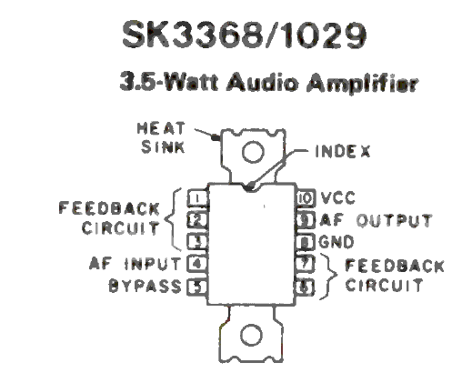   SK3368 3.5W Audio Amplifier Integrated Circuit