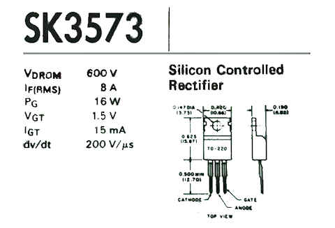   SK3573  600V 8A SCR TO-220 