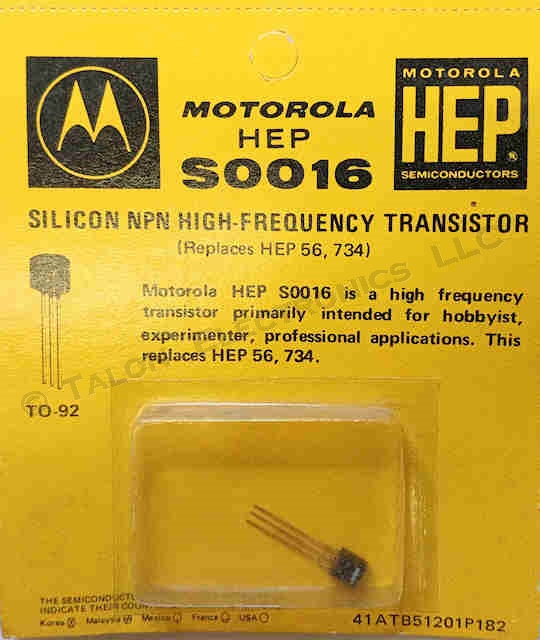 HEP-S0016 NPN VHF/UHF Transistor