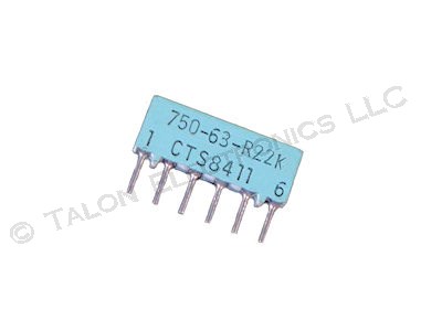  22K ohm 6 Pin Isolated Resistor Network CTS 750-63-R22K