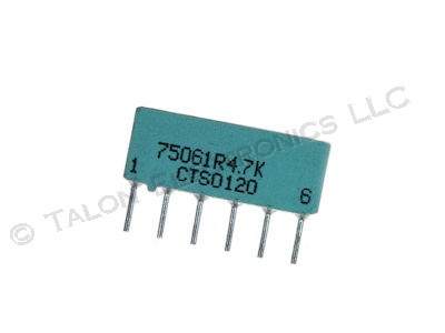   4.7K ohm 6 Pin SIP Bussed Resistor Network CTS 750-61-R4.7K