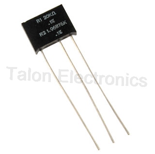    1.96875 K Ohms / 20 K Ohms .5W Ultronix Dual Precision Film Resistor