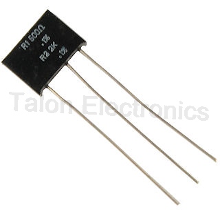      500 Ohms / 2 K Ohms .5W Ultronix Dual Precision Film Resistor