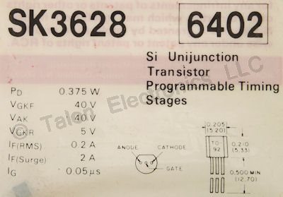   SK3628 Programmable Unijunction Transistor NTE6402 Equiv