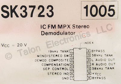   SK3723 FM MPX Integrated Circuit  NTE1005 Equiv
