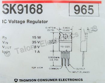  SK9168 -8V Voltage Regulator Integrated Circuit - NTE965 Equiv