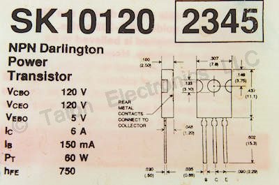 SK10120 NPN Darlington Transistor  NTE2345