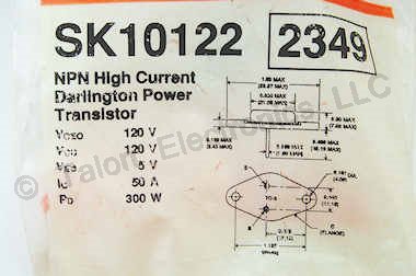 SK10122 NPN Darlington High Current Transistor  NTE2349