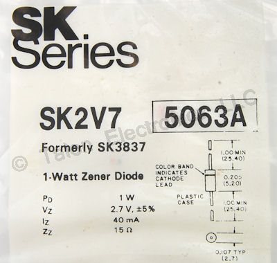      SK2V7 2.7V 1 Watt Zener Diode