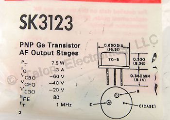   SK3123 PNP Germanium Power Transistor