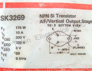   SK3269 NPN Silicon Power Transistor  200V 10A