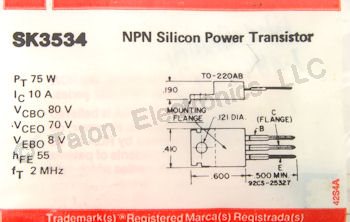   SK3534 NPN Silicon Power Transistor TO-220 Case