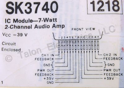   SK3740 Audio Power Amplifier Integrated Circuit STK435 Equiv