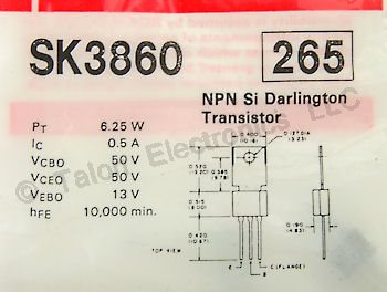   SK3860 NPN Silicon Darlington Transistor