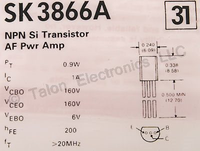  SK3866A NPN Audio Power Amplifier Transistor