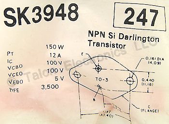   SK3948 NPN Silicon Darlington Power Transistor 100V 12A 150W