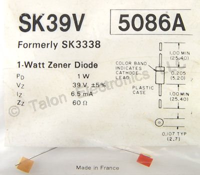     SK39V 39 Volt 1W Zener Diode