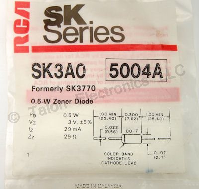      SK3A0 3V 1/2 Watt Zener Diode